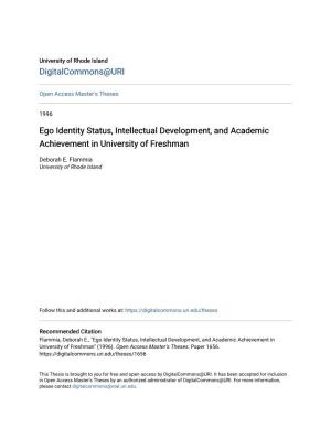 Ego Identity Status, Intellectual Development, and Academic Achievement in University of Freshman