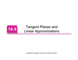 Tangent Planes and Linear Approximations