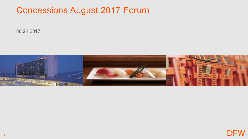 Presentation: Concessions Forum, 8.24.17
