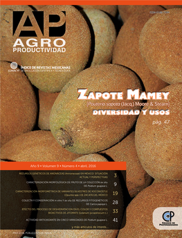 Zapote Mamey [Pouteria Sapota (Jacq.) Moore & Stearn] DIVERSIDAD Y USOS Pág