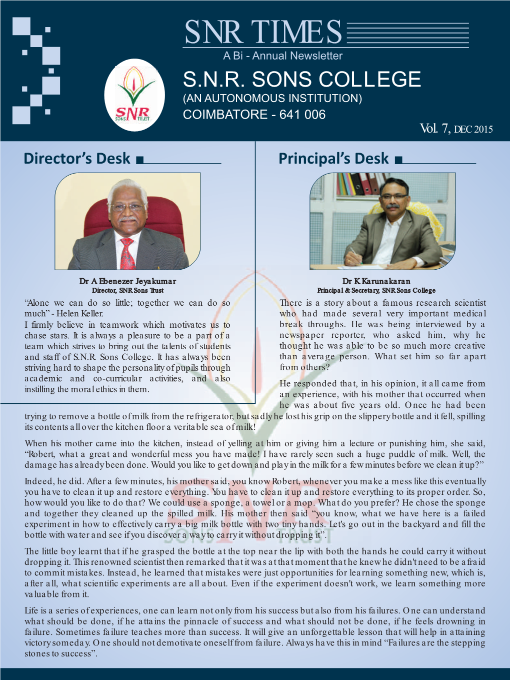 SNR TIMES a Bi - Annual Newsletter S.N.R