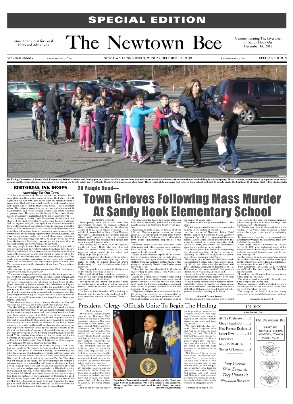 Town Grieves Following Mass Murder at Sandy Hook Elementary School