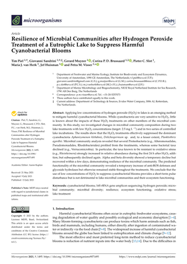 Resilience of Microbial Communities After Hydrogen Peroxide Treatment of a Eutrophic Lake to Suppress Harmful Cyanobacterial Blooms