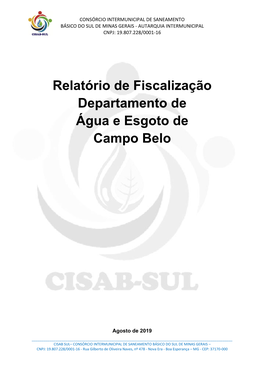 Relatório De Fiscalização Departamento De Água E Esgoto De Campo Belo