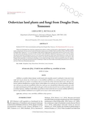 Ordovician Land Plants and Fungi from Douglas Dam, Tennessee