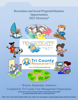2021 Recreation and Social Programs/Volunteer Opportunities Directory