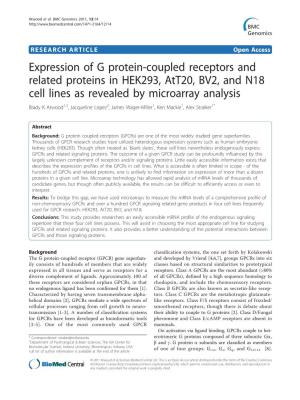 Expression of G Protein-Coupled Receptors and Related Proteins In