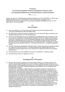 Verordnung Über Das Naturschutzgebiet