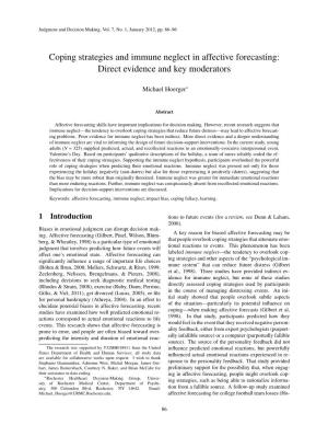 Coping Strategies and Immune Neglect in Affective Forecasting: Direct Evidence and Key Moderators