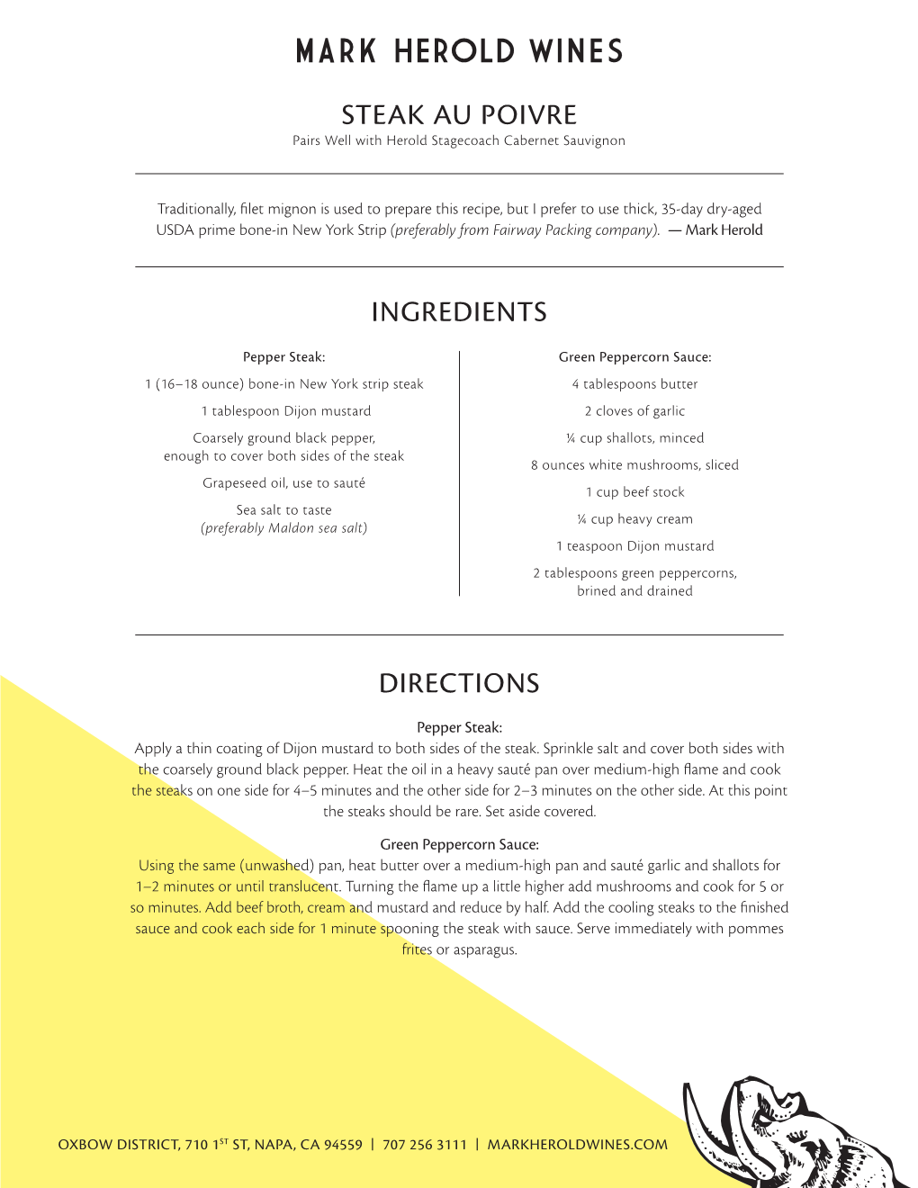 Ingredients Directions Steak Au Poivre