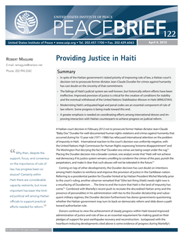 Providing Justice in Haiti