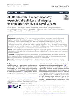 ACER3-Related Leukoencephalopathy: Expanding
