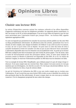 Opinions Libres - 1 / 8 - Edition PDF Du 6 Septembre 2020 2