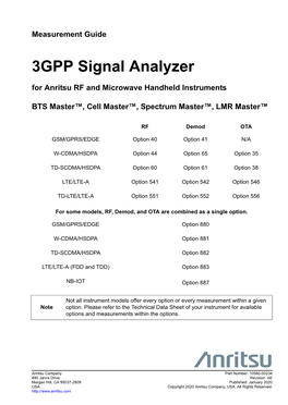 3GPP Signal Analyzer Measurement Guide