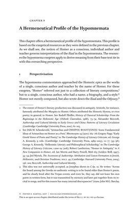 A Hermeneutical Profile of the Hypomnemata
