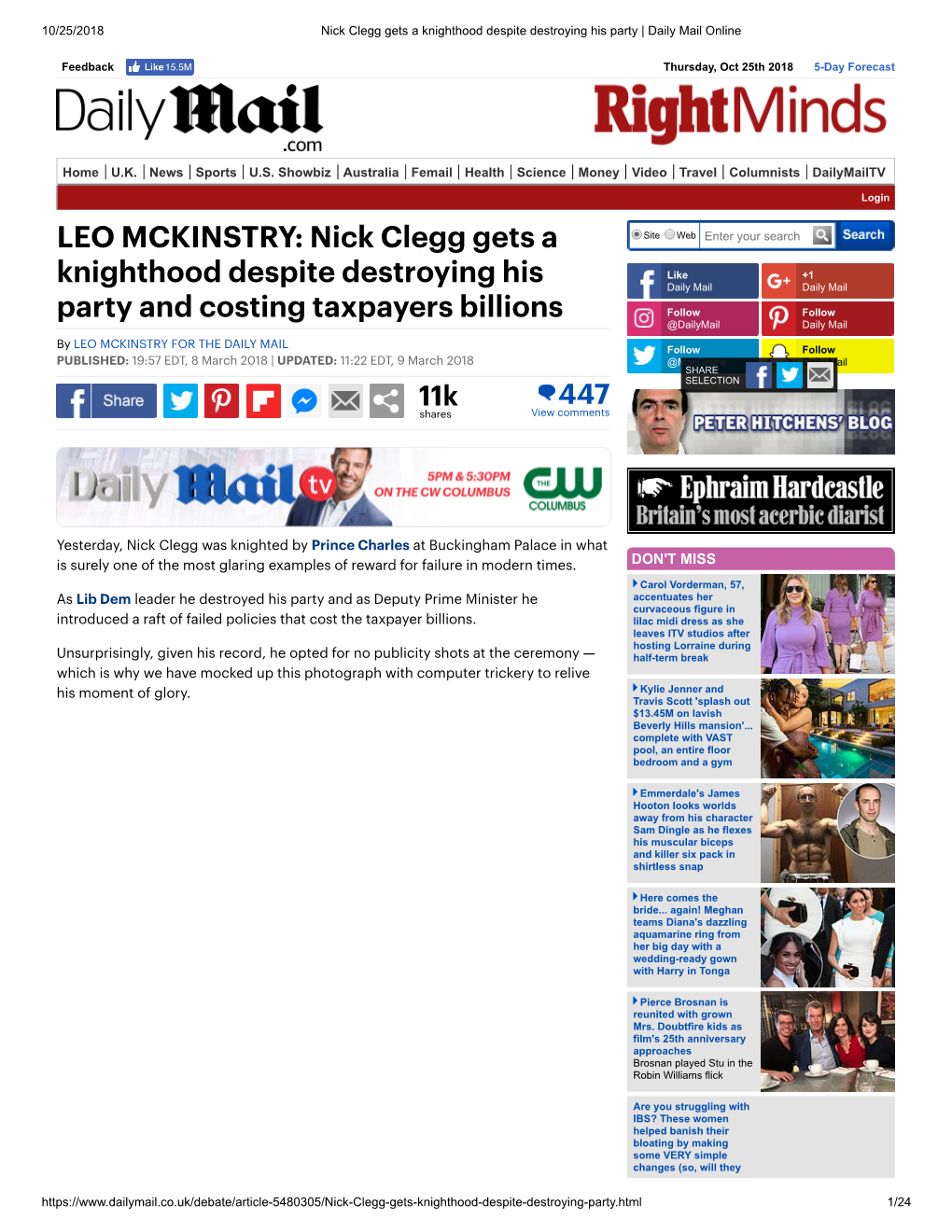 LEO MCKINSTRY: Nick Clegg Gets a Site Web Enter Your Search
