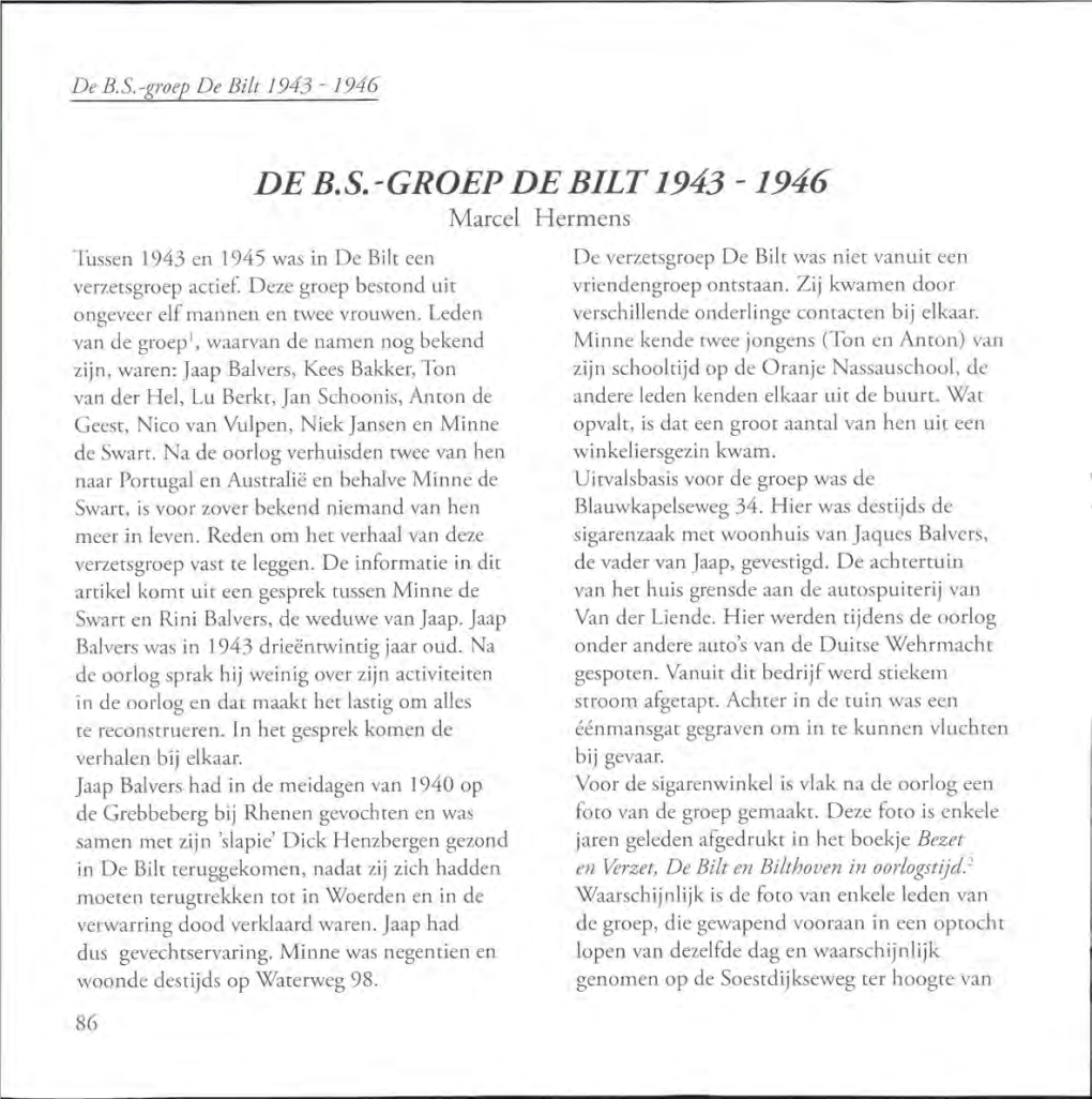 De B.S. -Groep De Bilt 1943 -1946