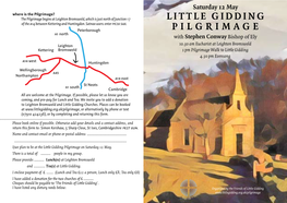 Little Gidding Pilgrimage on Saturday 12 May