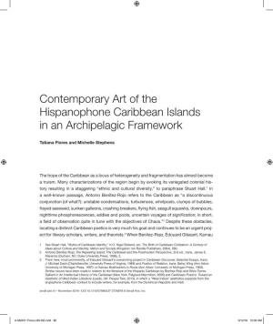 Contemporary Art of the Hispanophone Caribbean Islands in an Archipelagic Framework
