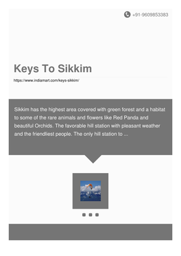 Keys to Sikkim