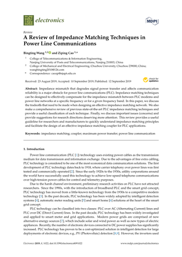 A Review of Impedance Matching Techniques in Power Line Communications