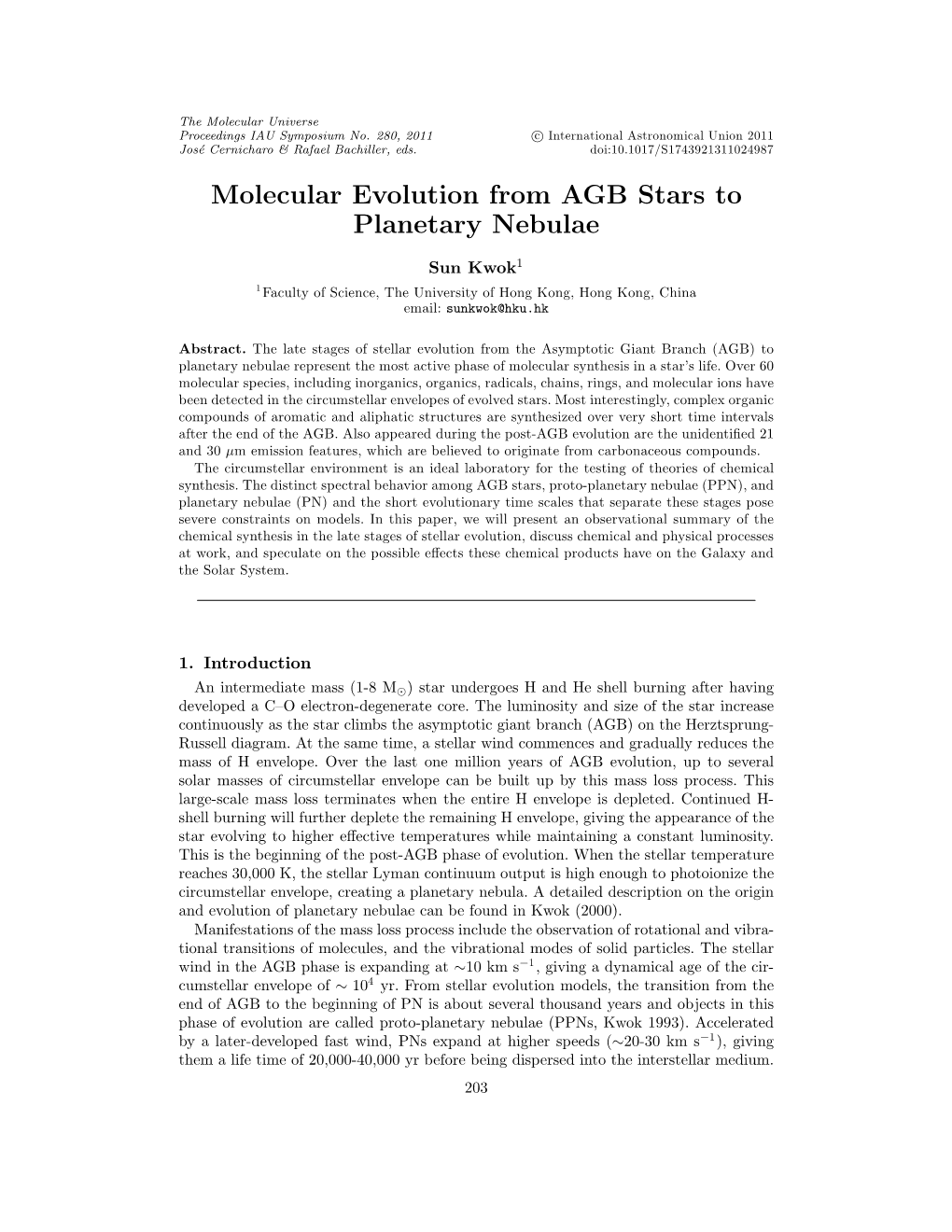 Molecular Evolution from AGB Stars to Planetary Nebulae