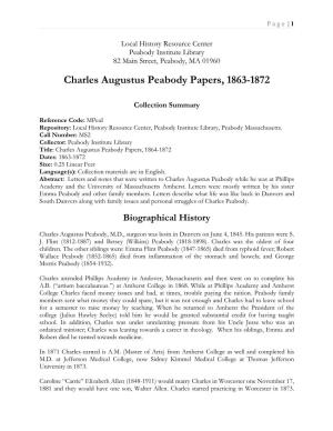Charles a Peabody Papers