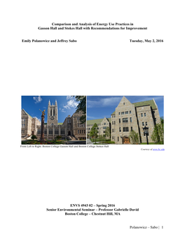 1 Comparison and Analysis of Energy Use Practices in Gasson Hall And