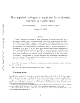 The Simplified Topological Ε–Algorithms for Accelerating