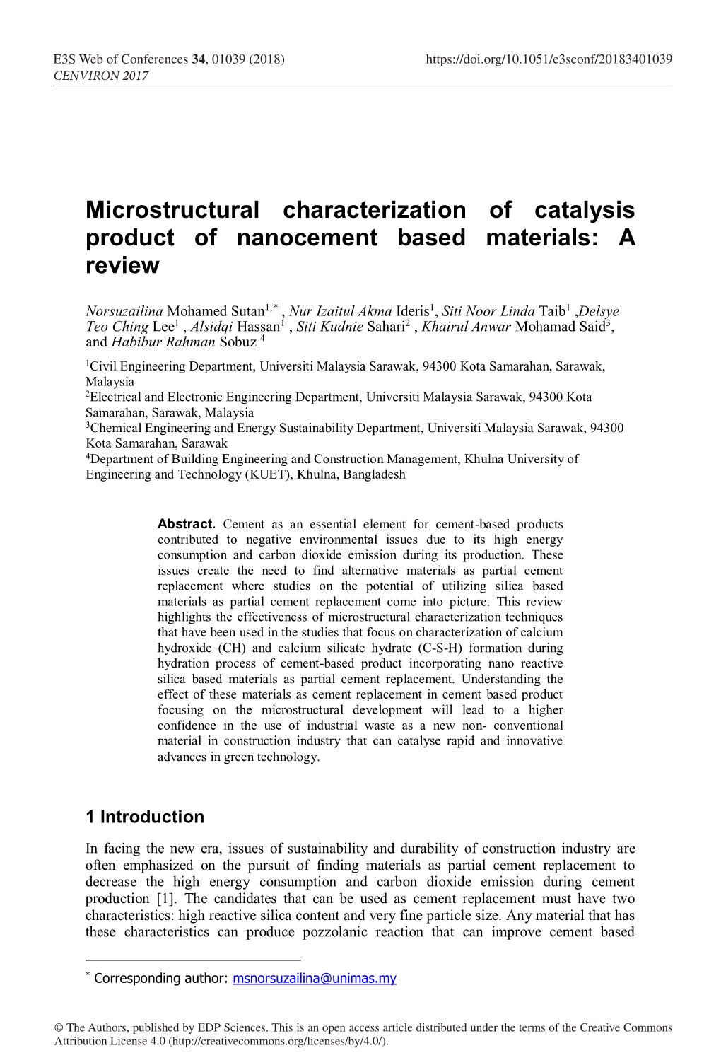 Microstructural Characterization of Catalysis Product of Nanocement Based Materials: a Review