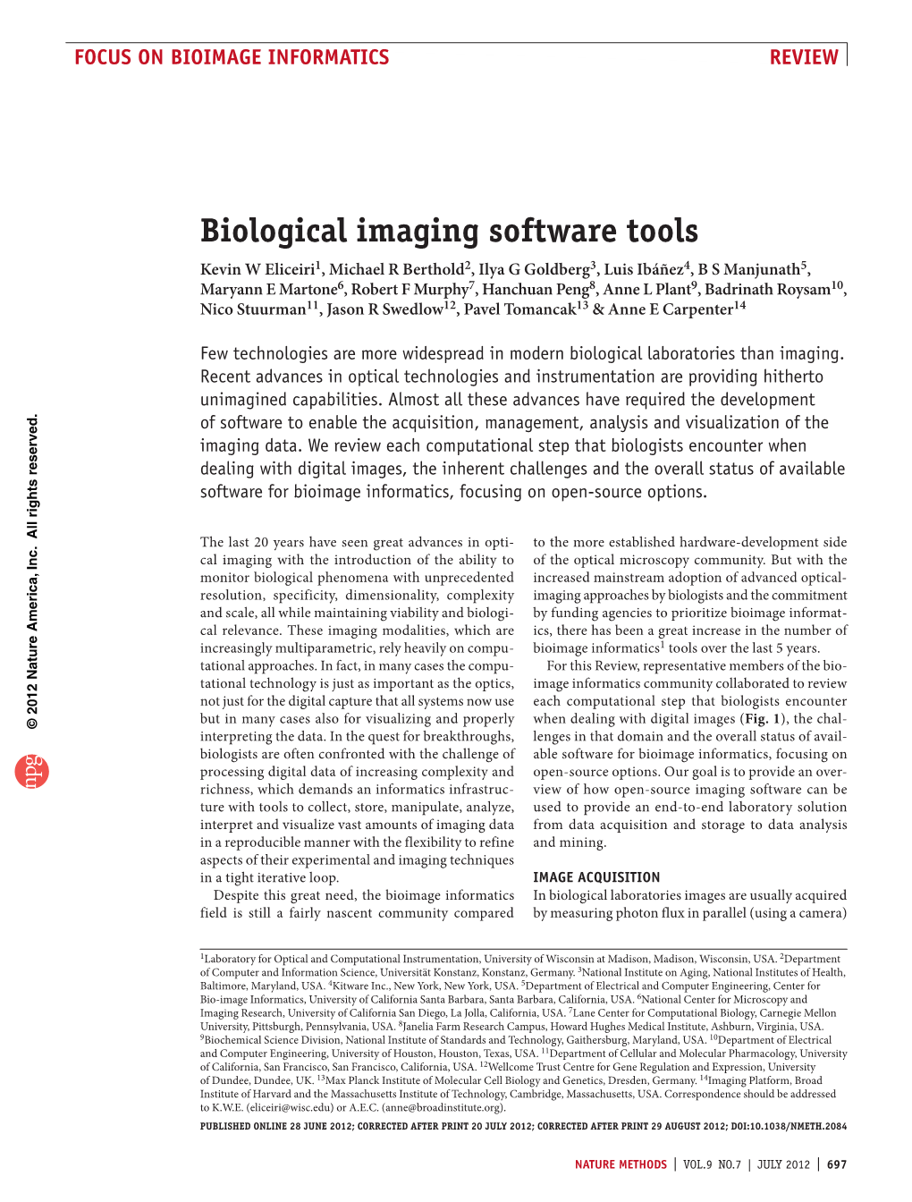 Biological Imaging Software Tools Pu to K.W.E