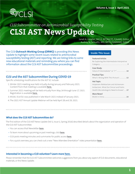 AST News Update, Volume 6, Issue 1 – April 2021