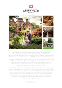 Eltham Palace Wedding Brochure 2018