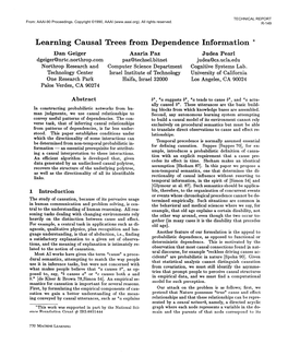 1990-Learning Causal Trees from Dependence Information