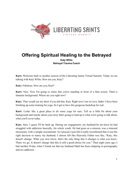 Offering Spiritual Healing to the Betrayed Katy Willis Betrayal Trauma Coach