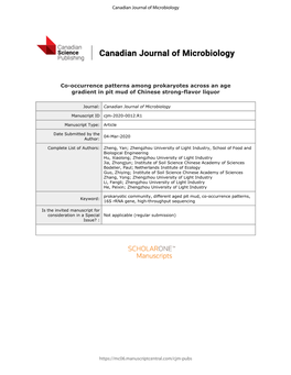 Co-Occurrence Patterns Among Prokaryotes Across an Age Gradient in Pit Mud of Chinese Strong-Flavor Liquor