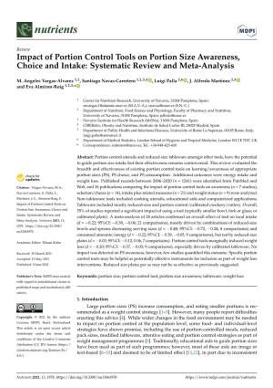 Impact of Portion Control Tools on Portion Size Awareness, Choice and Intake: Systematic Review and Meta-Analysis