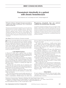 Pneumatosis Intestinalis in a Patient with Chronic Bronchiectasis