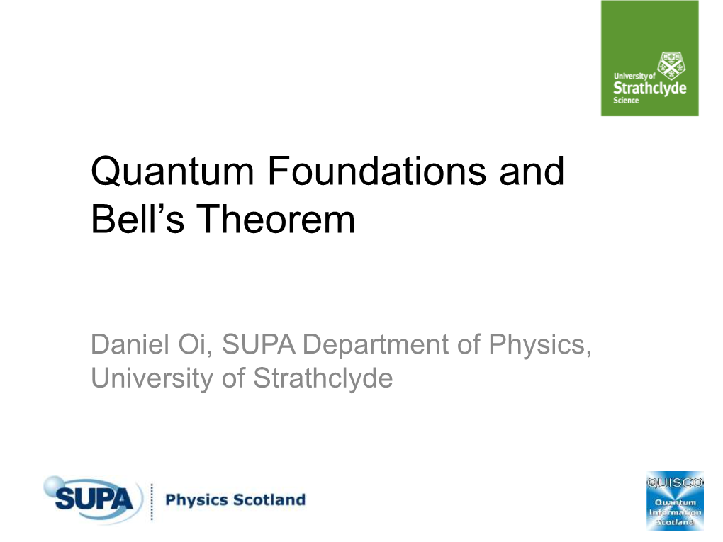 Quantum Foundations and Bell's Theorem