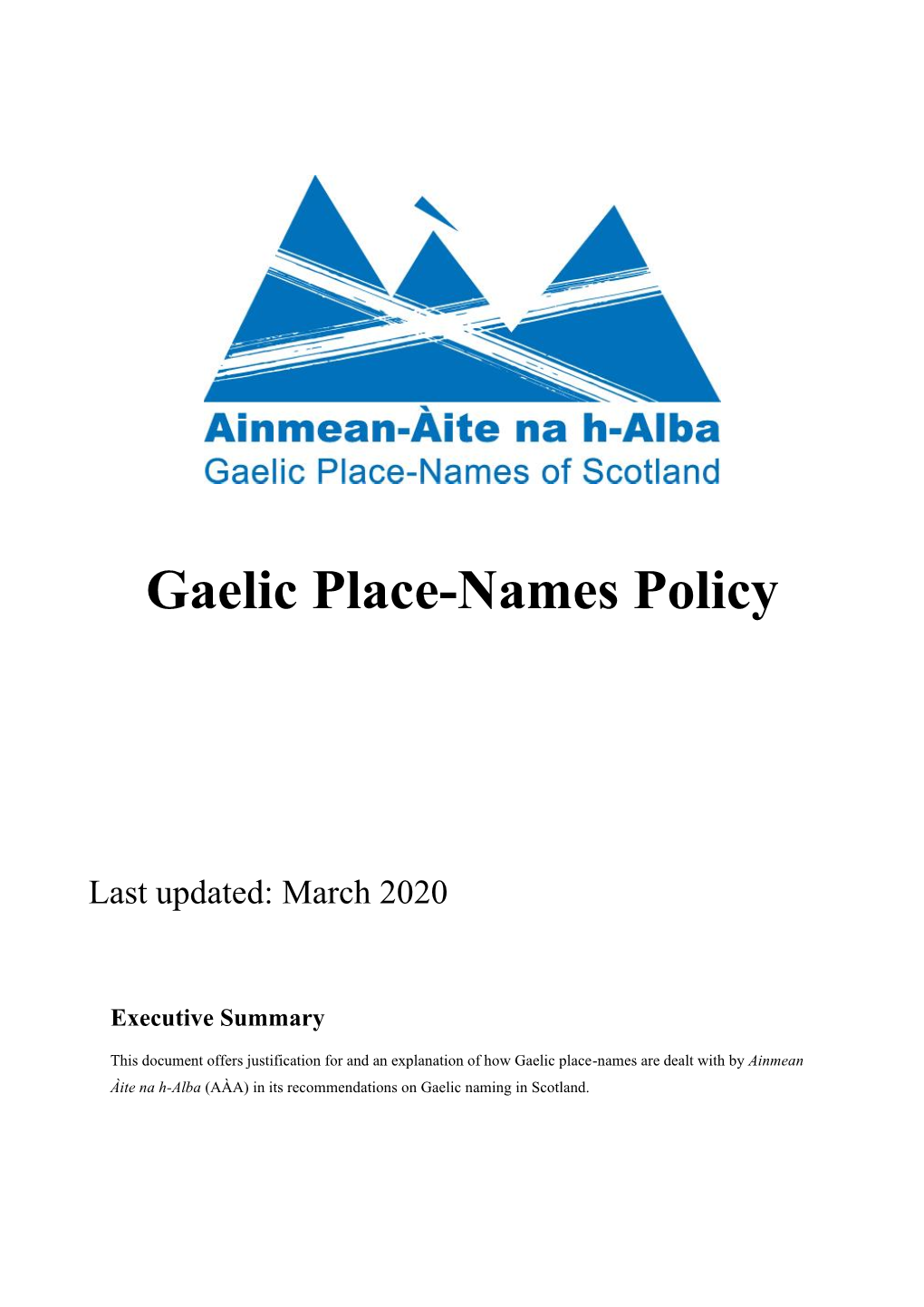 Gaelic Place-Names Policy