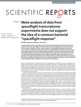 Spaceflight Biology Experiments Have Been Deposited Into a Common Repository, NASA’S Genelab Data System (GLDS) (Genelab.Nasa.Gov)