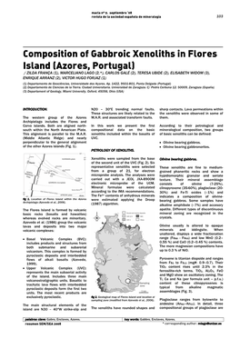 Composition of Gabbroic Xenoliths in Flores Island (Azores, Portugal)