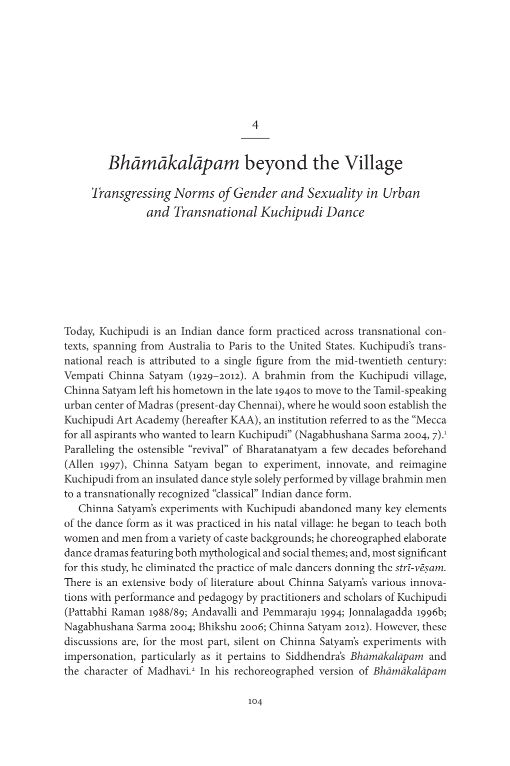 The Artifice of Brahmin Masculinity in South Indian Dance