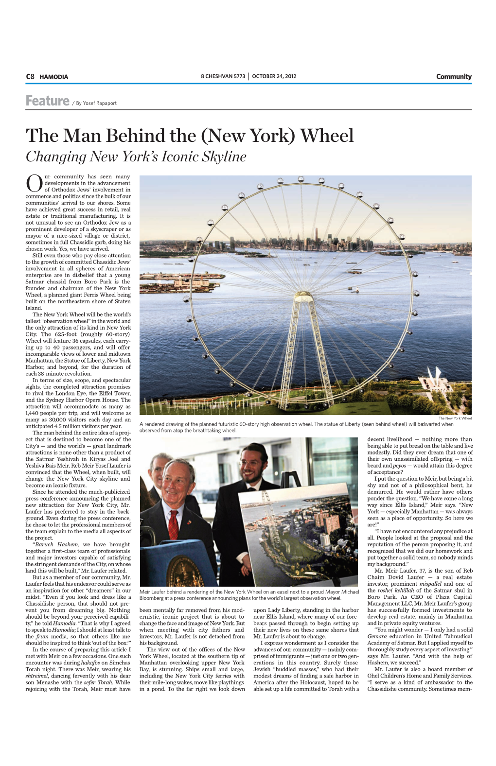 By Yosef Rapaport the Man Behind the (New York) Wheel Changing New York’S Iconic Skyline