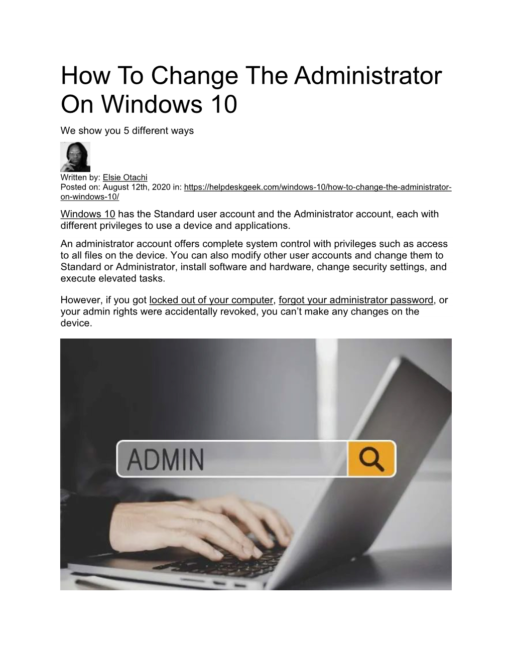 How to Change the Administrator on Windows 10 We Show You 5 Different Ways