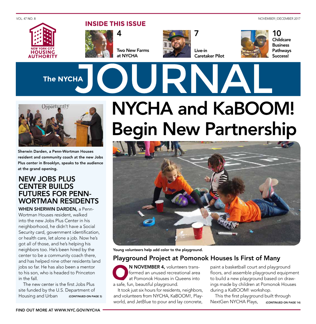 NYCHA and Kaboom! Begin New Partnership