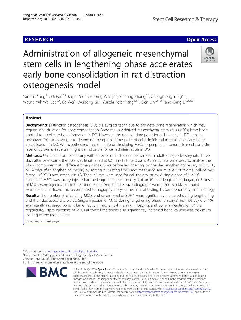 Administration of Allogeneic Mesenchymal Stem Cells In