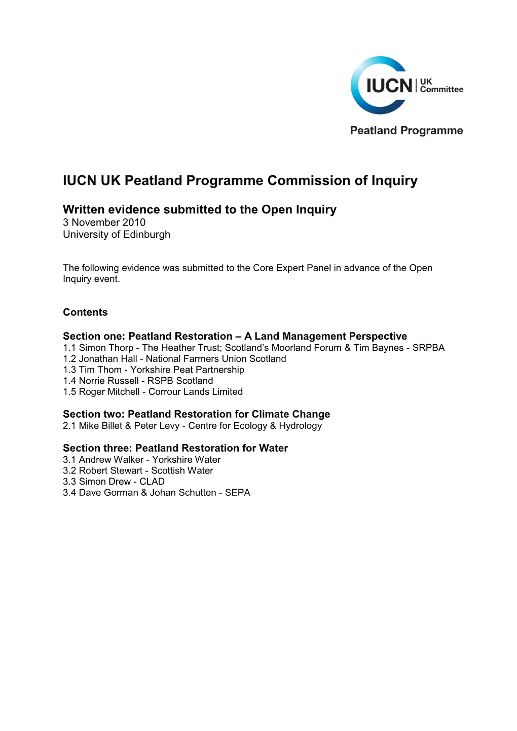 IUCN UK Peatland Programme Commission of Inquiry