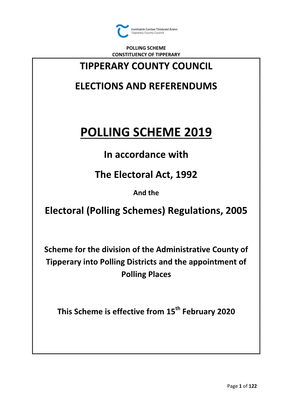 TCC Polling Scheme 2019