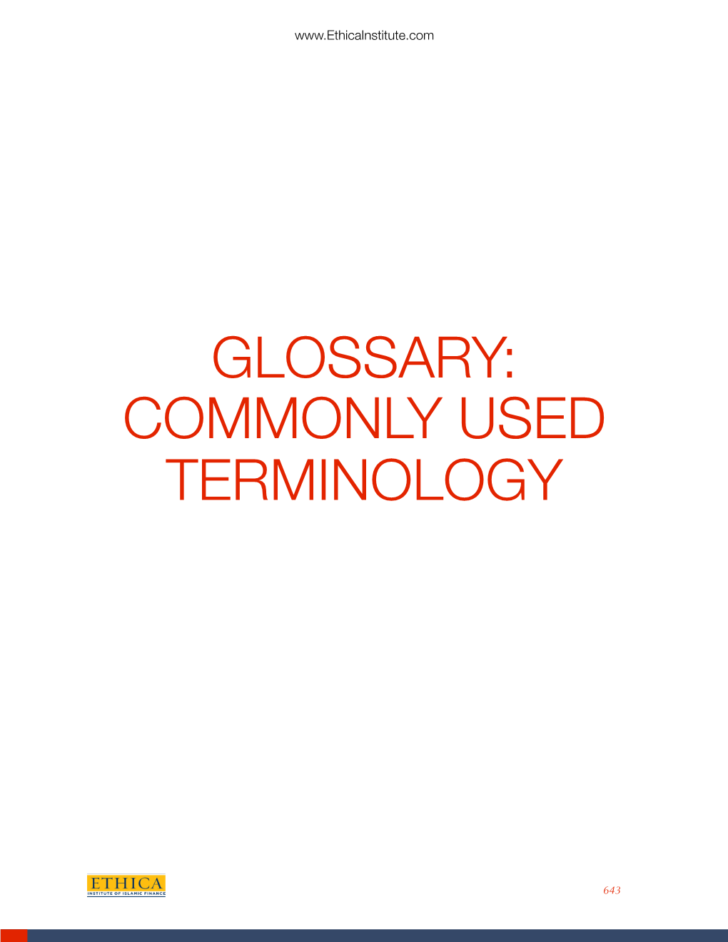 Glossary: Commonly Used Terminology